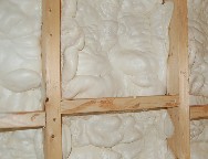 Insufficiently installed volume of sprayfoam